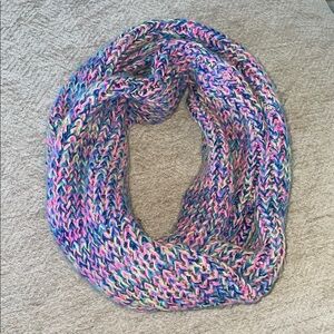 Abercrombie & Fitch Pink and Blue Infinity Scarf with Chunky Knit Texture